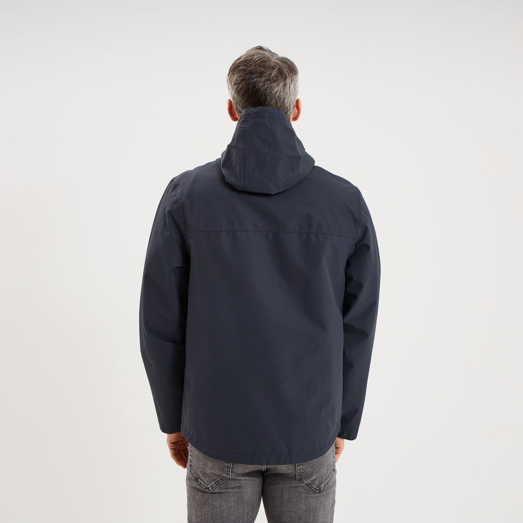 Blouson coupe-vent imperméable à capuche bleu foncé homme - 2