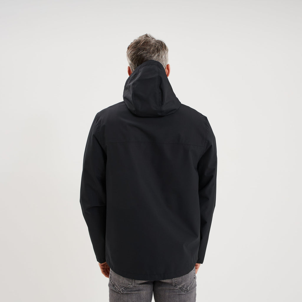 Blouson coupe-vent imperméable à capuche bleu foncé homme - 4