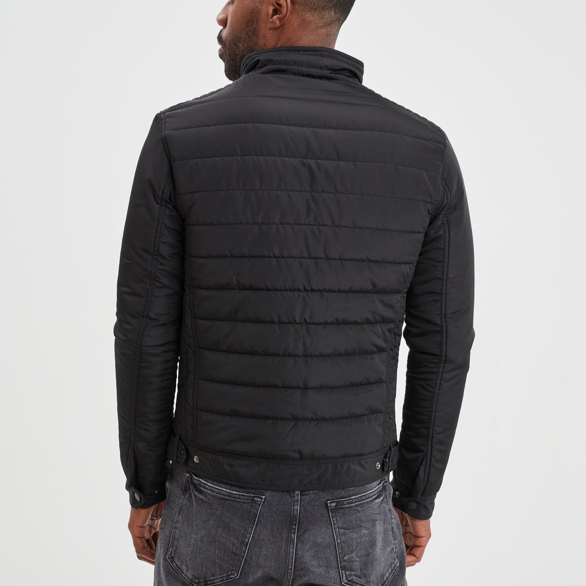 Blouson droite zippée noir homme - 2