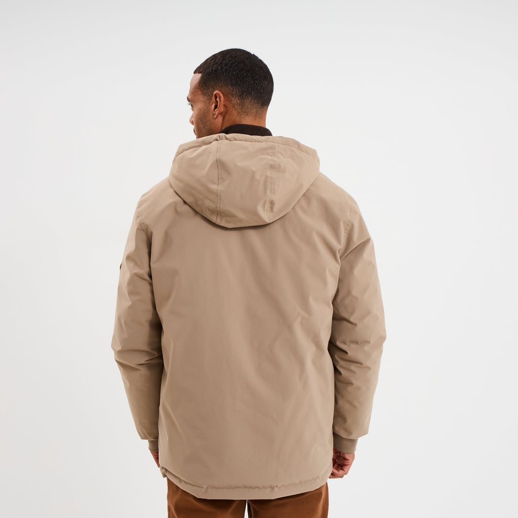 Blouson réversible à capuche zippé beige homme - 10