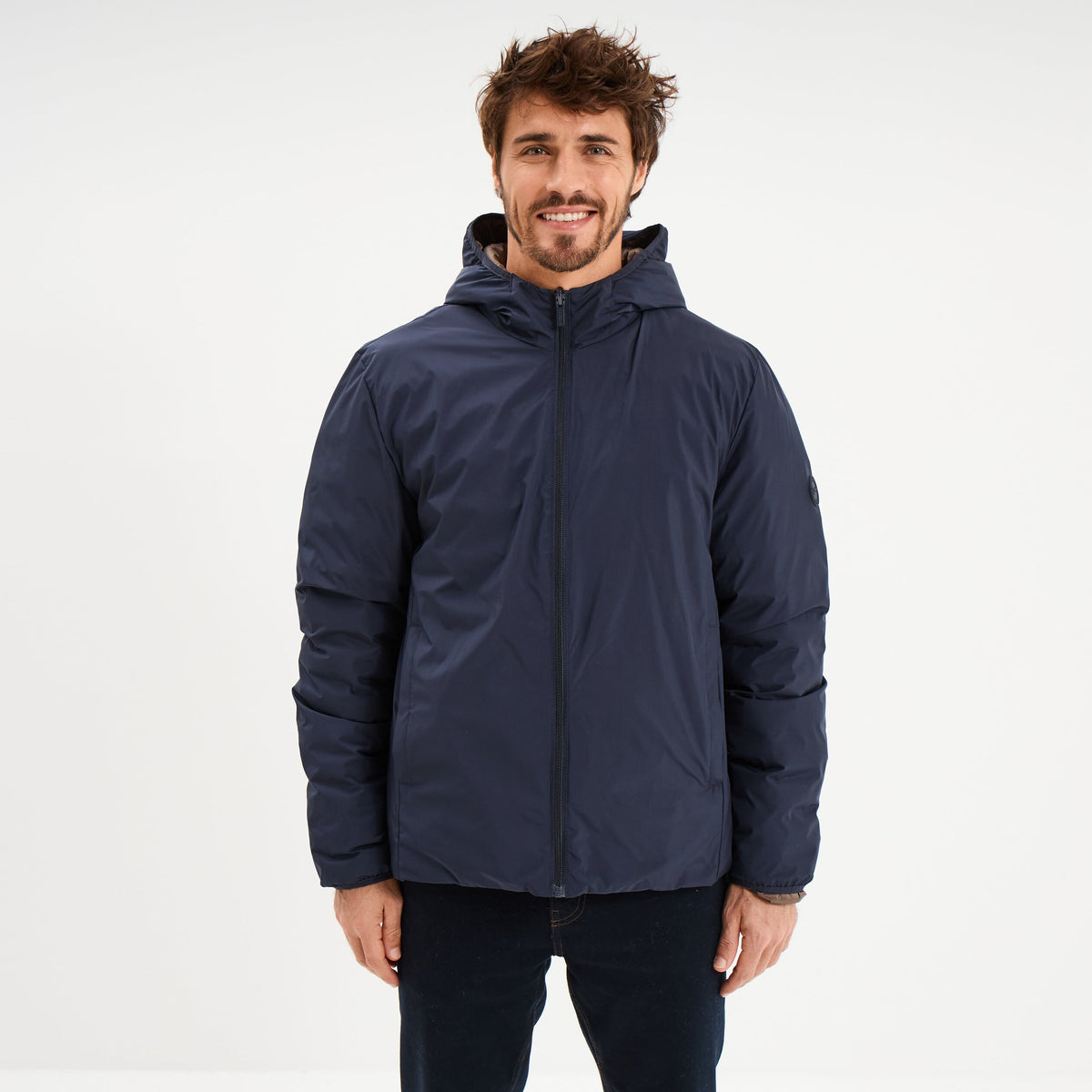 Blouson réversible coupe-vent déperlant marron homme - 3