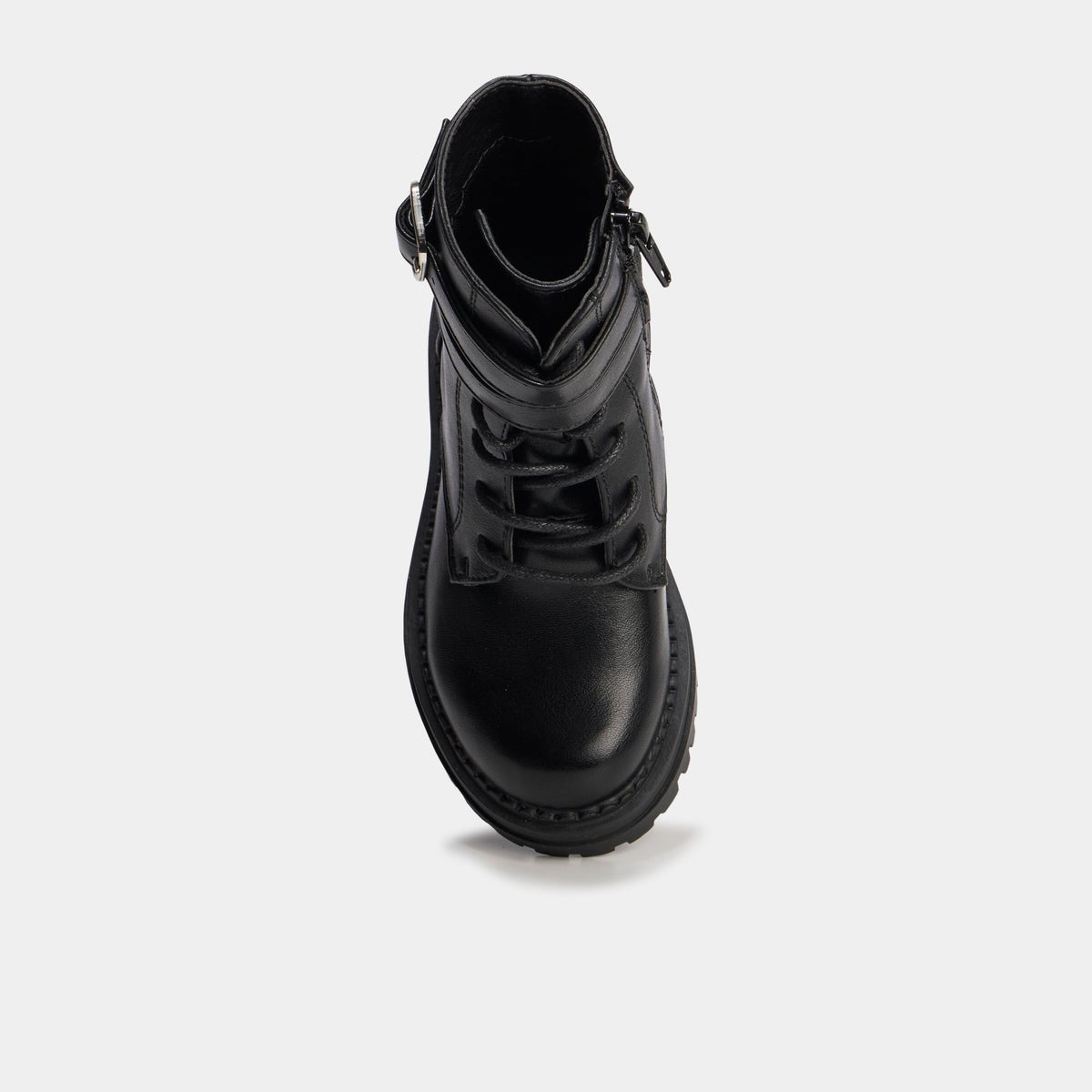 Boots à boucles et lacets noir fille - 2