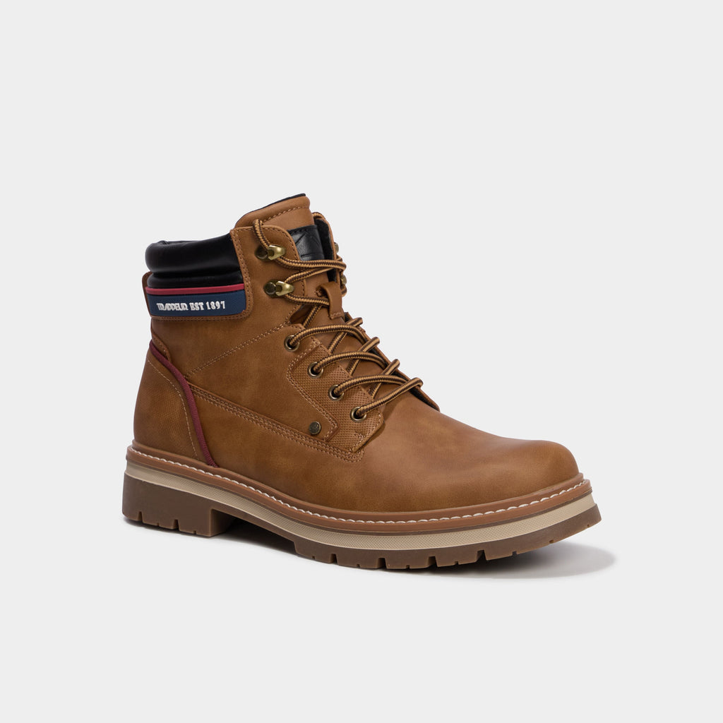 Boots à lacets avec semelle crantée marron clair homme - 1