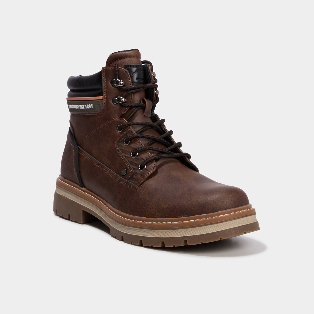 Boots à lacets avec semelle crantée marron clair homme - 3