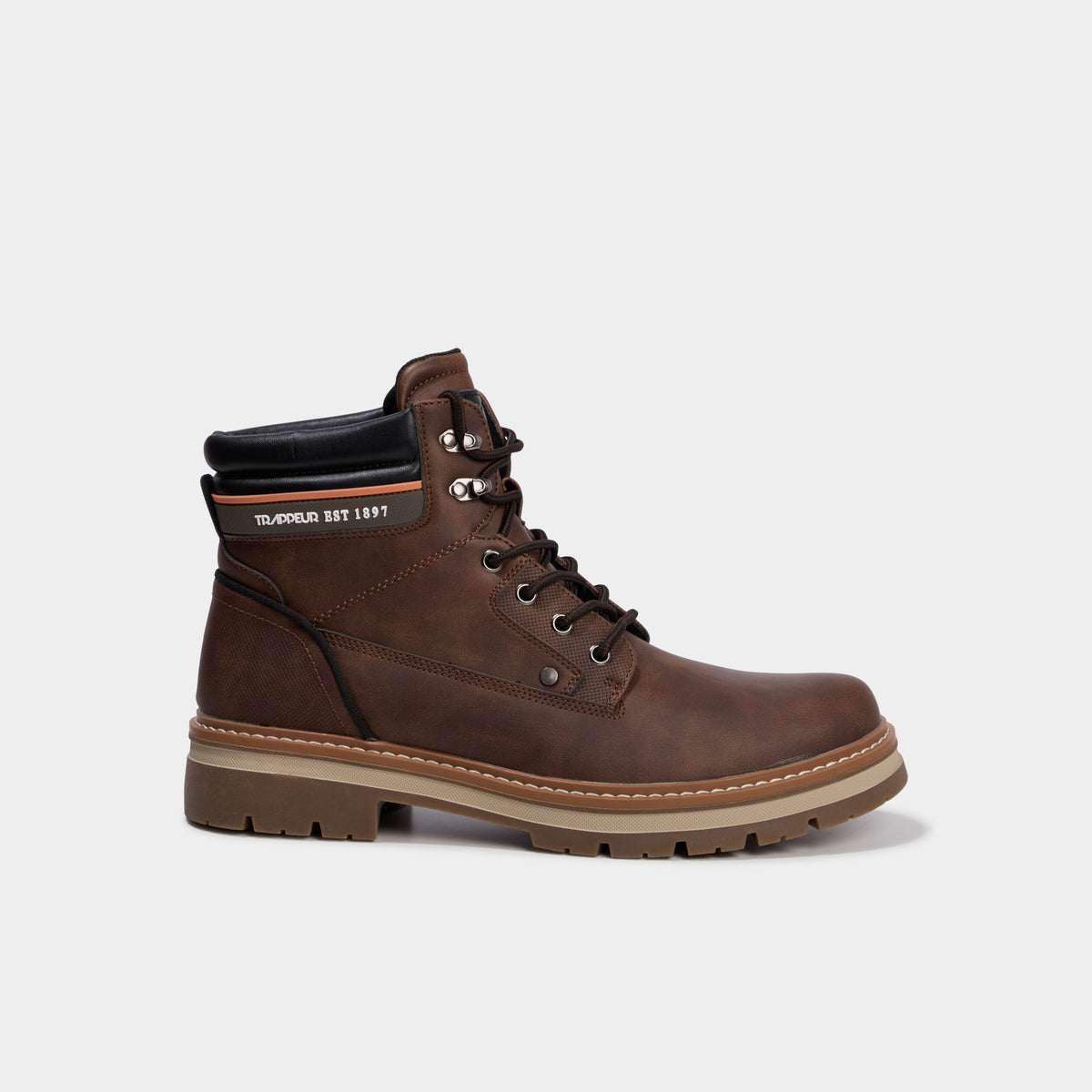 Boots à lacets avec semelle crantée marron clair homme - 4