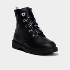 Boots à lacets crantées Kuromi noir fille - 1