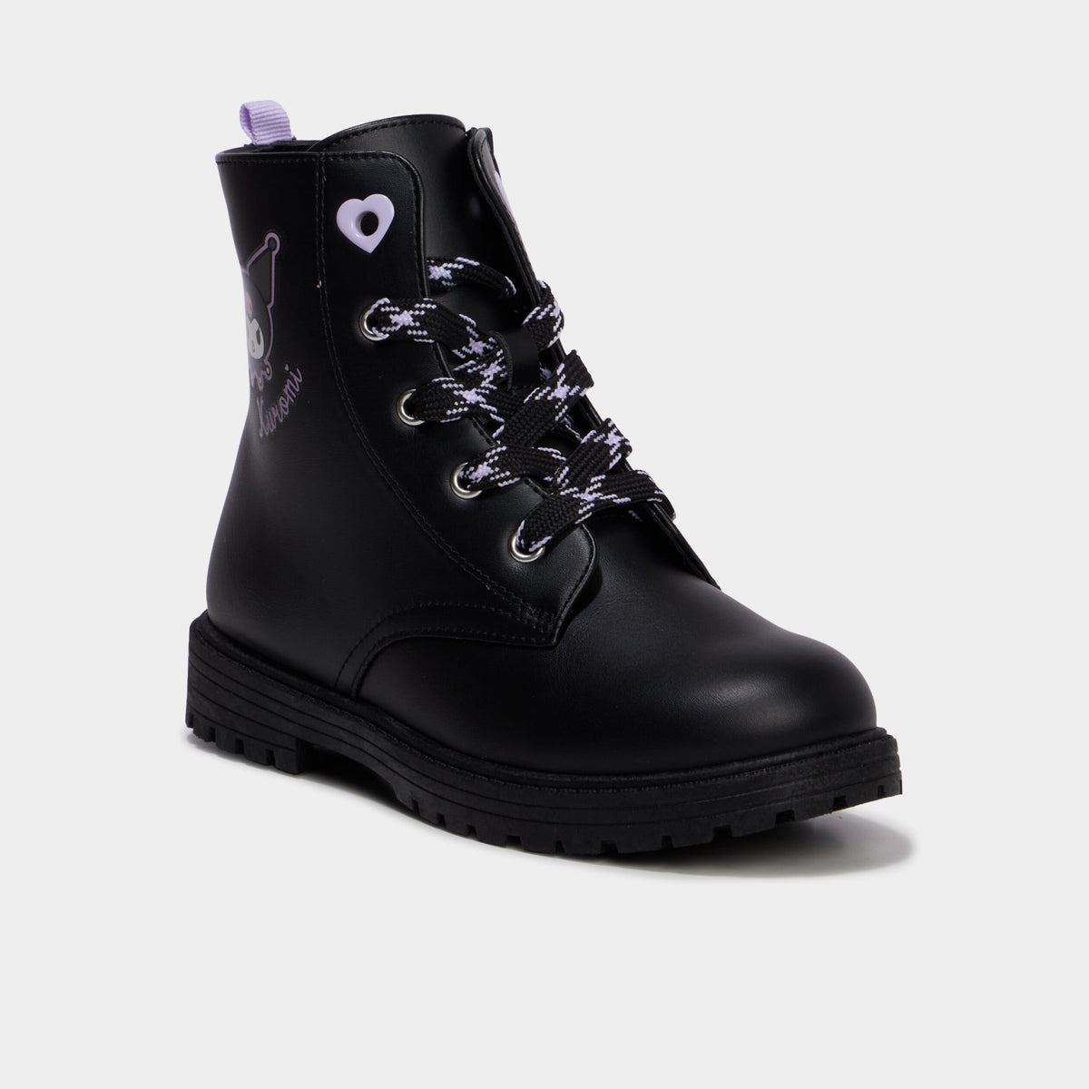 Boots à lacets crantées Kuromi noir fille - 1