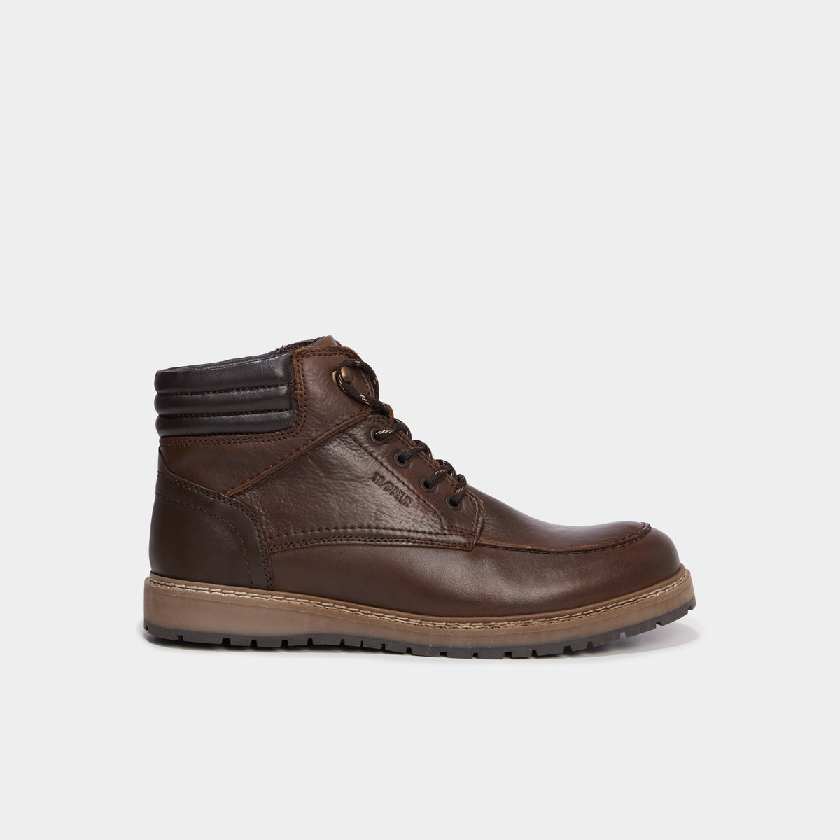 Boots à lacets en cuir marron homme - 2
