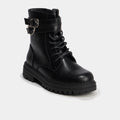 Boots à lacets et boucles noir fille - 1