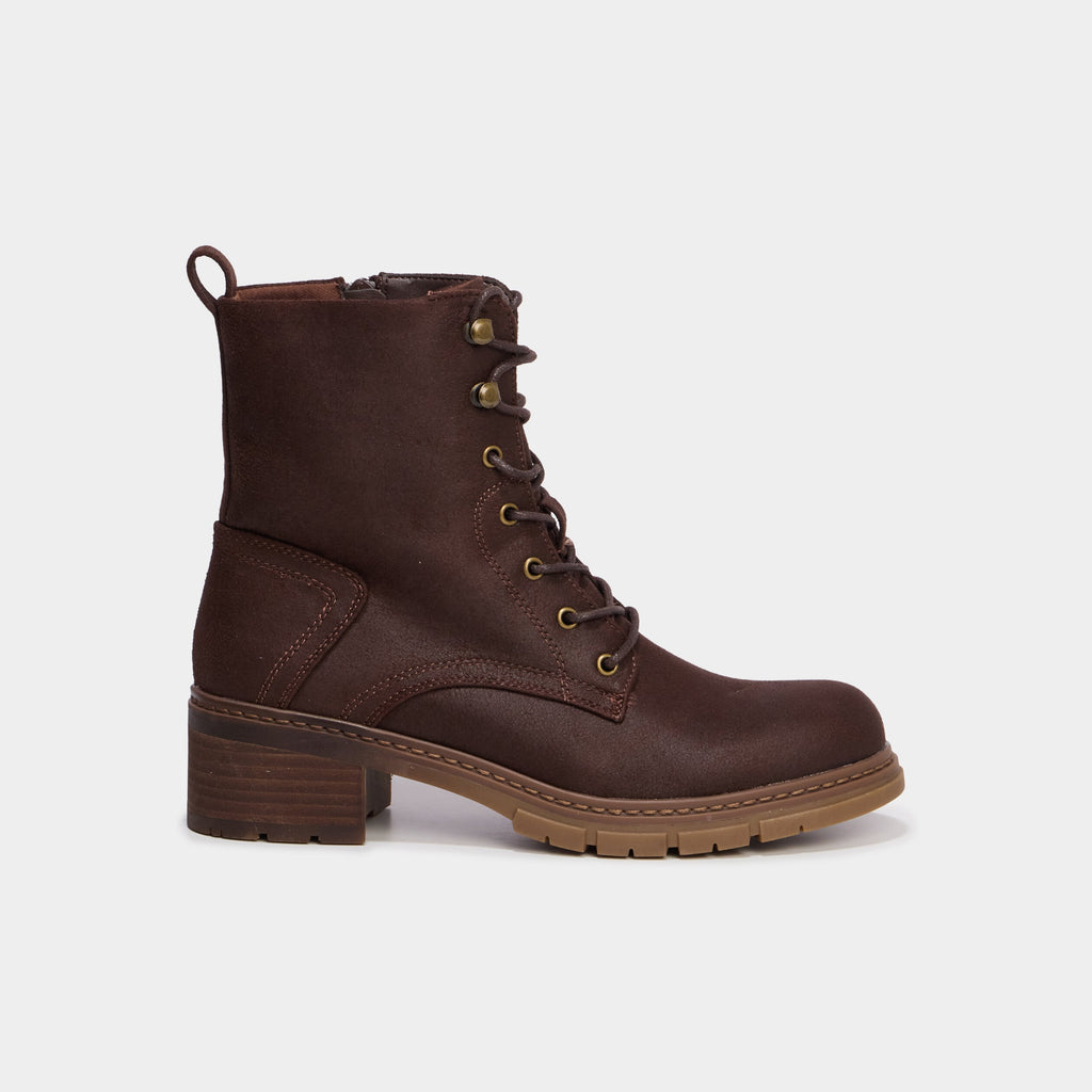 Boots à lacets et talons marron foncé femme - 2