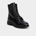 Boots à lacets et talons noir femme - 1