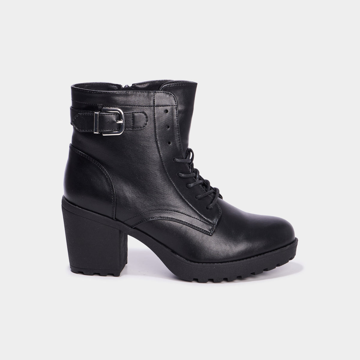 Boots à lacets et talons noir femme - 2