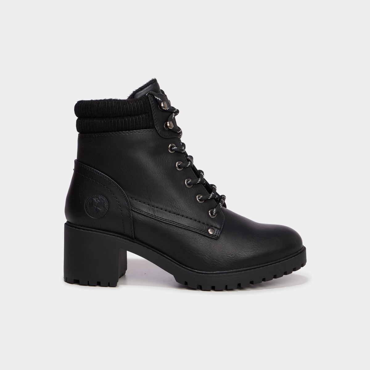 Boots à lacets et talons noir femme - 2