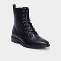 Boots à lacets et zippées noir femme - 1
