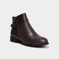 Boots à talons et boucles marron foncé femme - 1