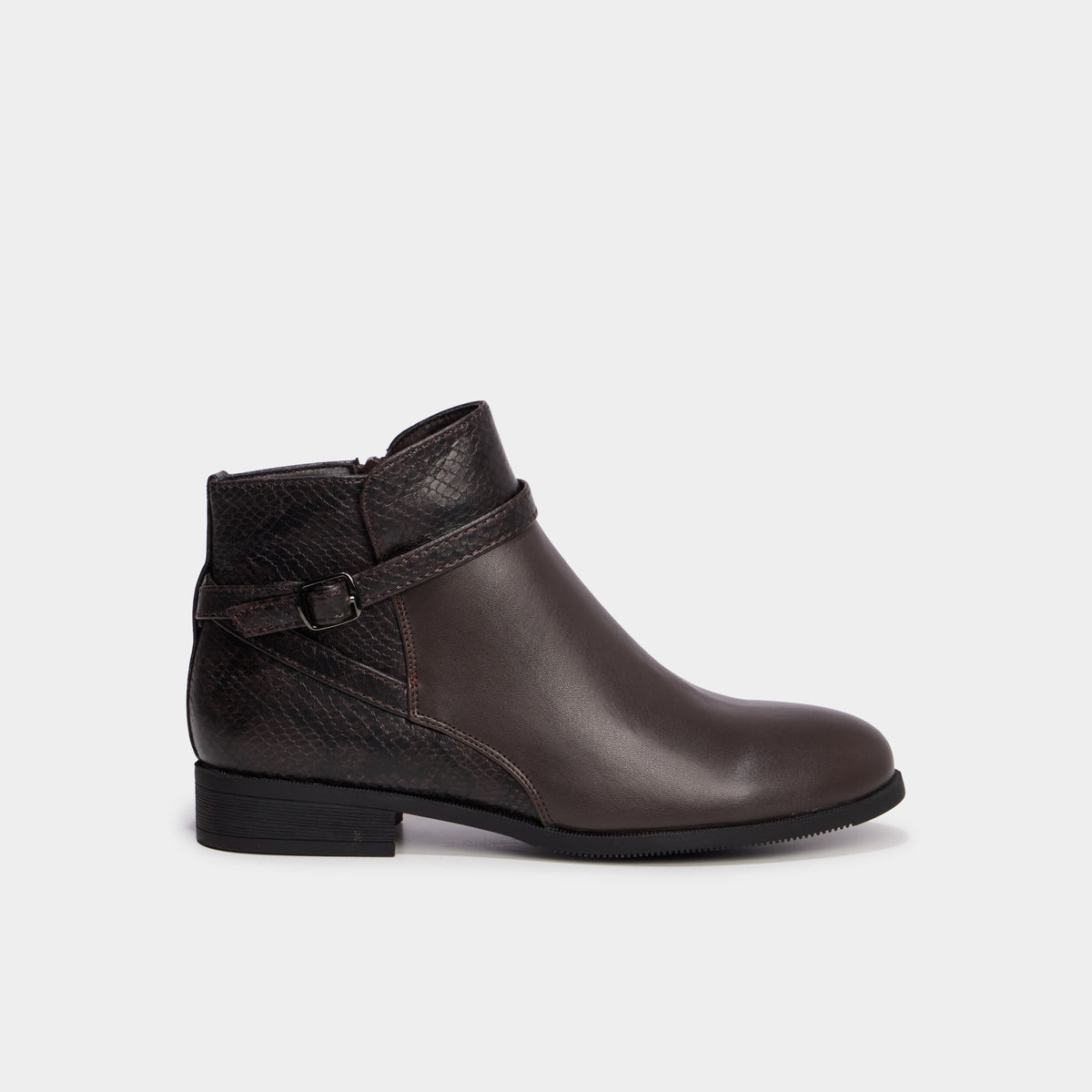 Boots à talons et boucles marron foncé femme - 2
