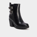 Boots à talons et boucles noir femme - 1
