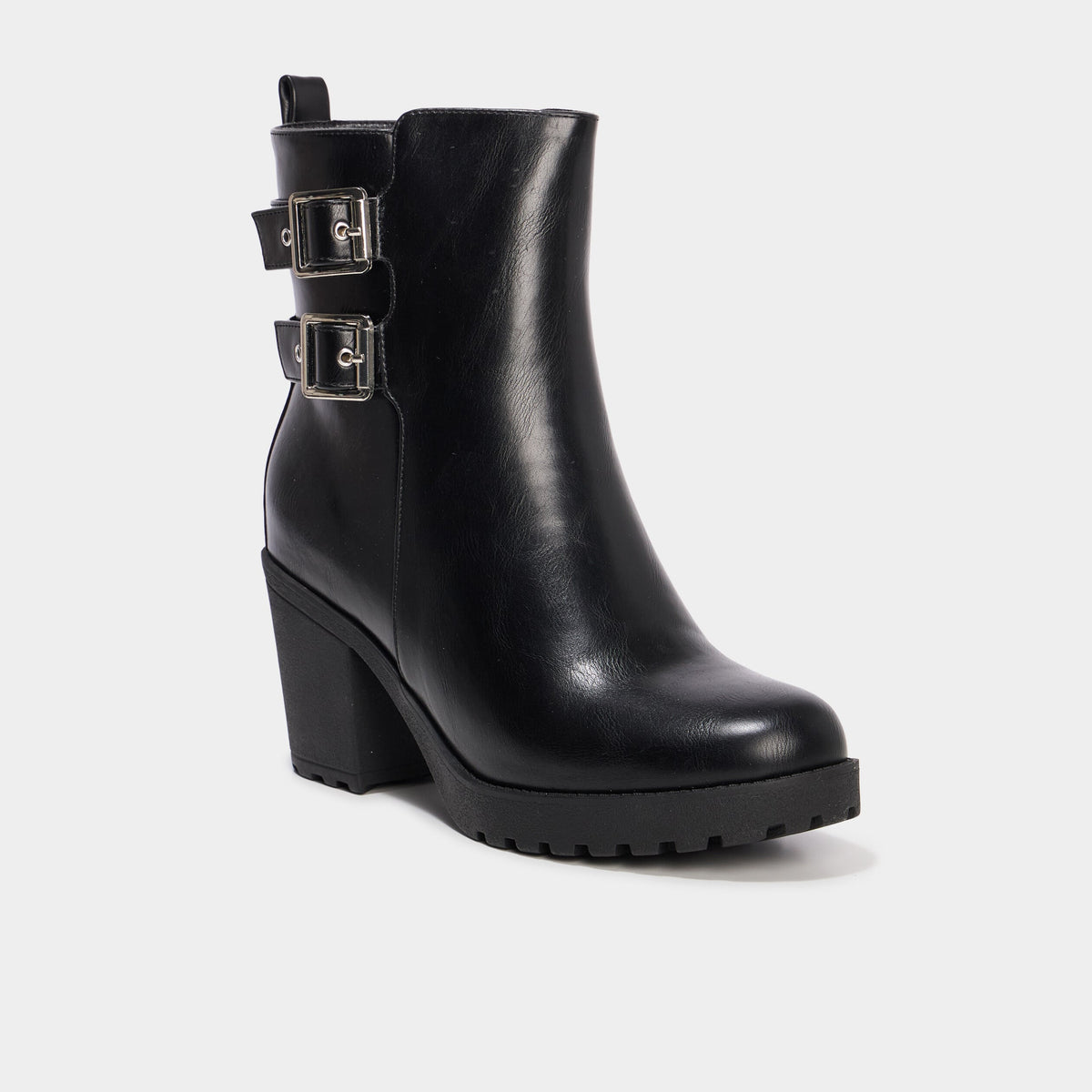 Boots à talons et boucles noir femme - 1