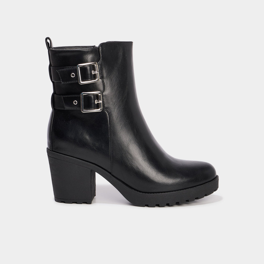 Boots à talons et boucles noir femme - 2
