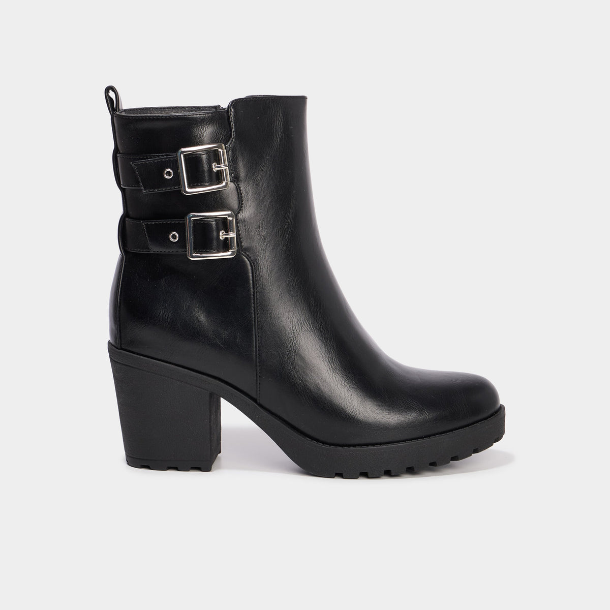 Boots à talons et boucles noir femme - 2