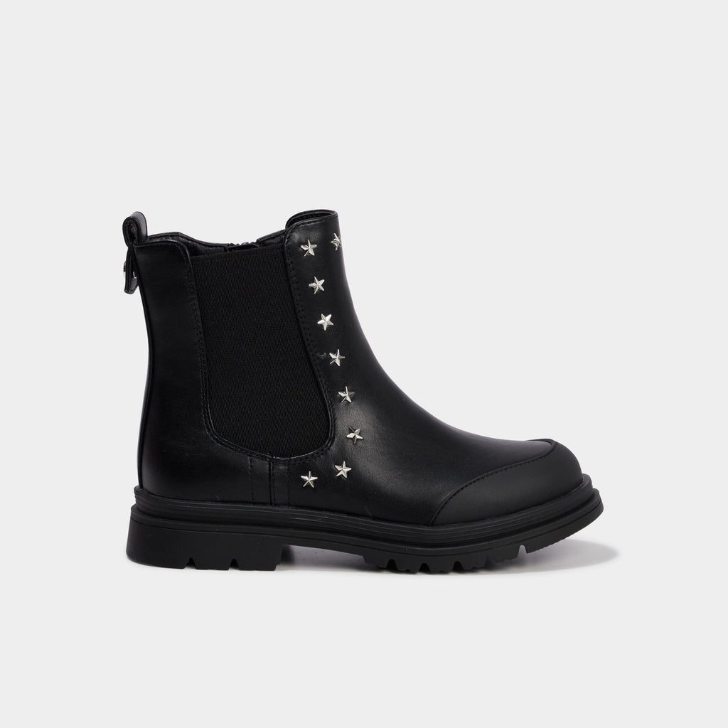 Boots avec clous à fermeture zippée noir fille - 2