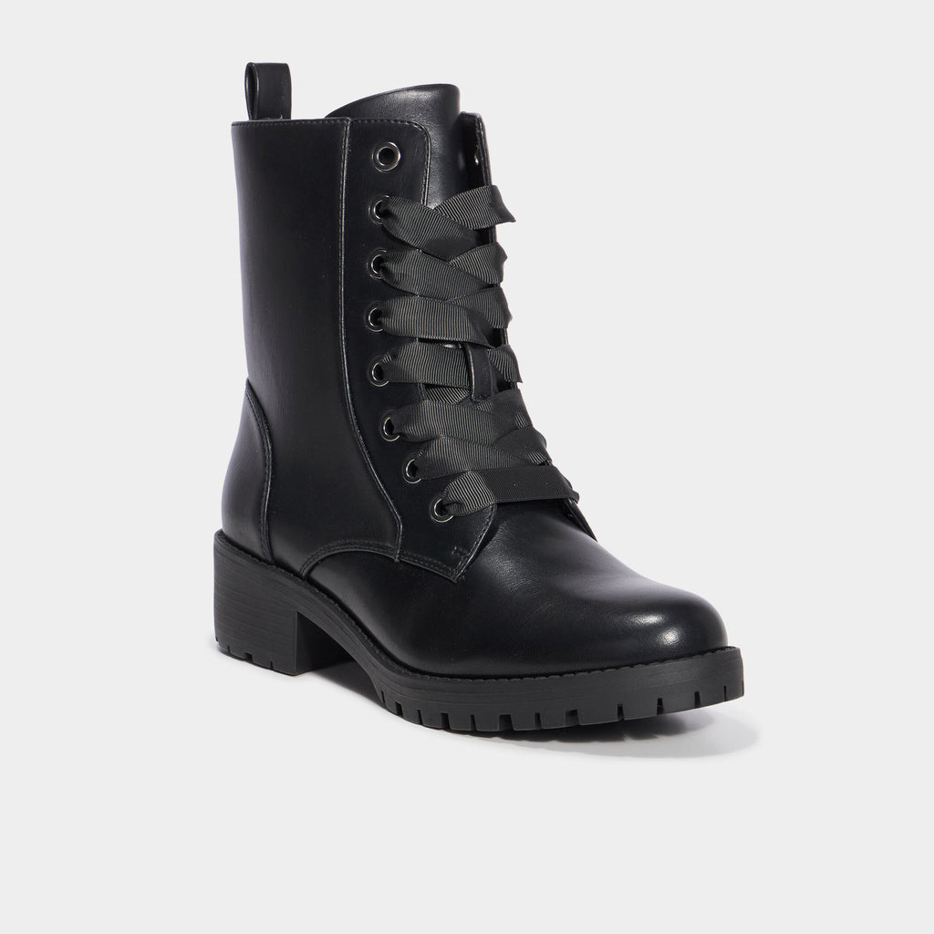 Boots avec lacets et talons noir femme - 1