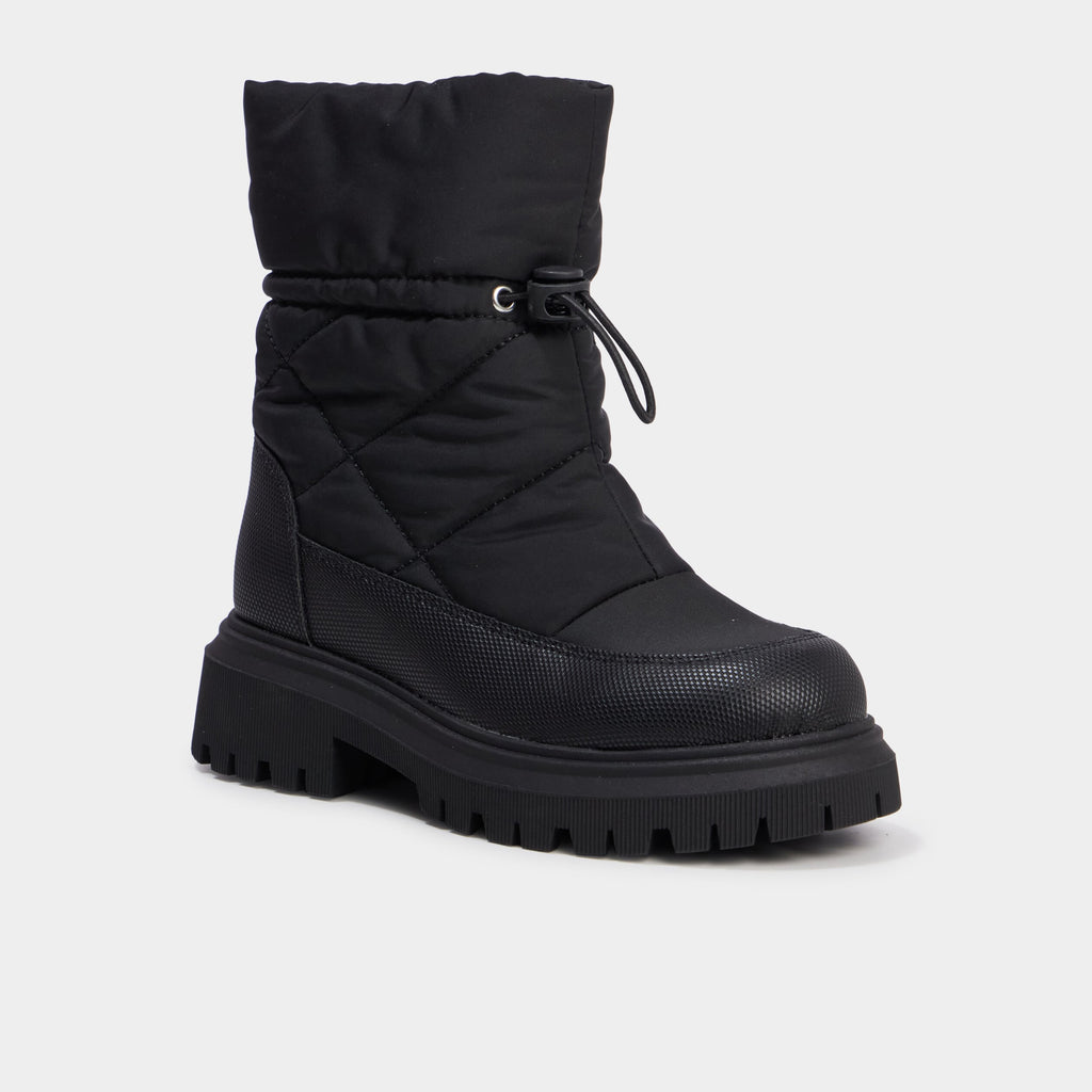 Boots avec lien à coulisse noir fille - 1