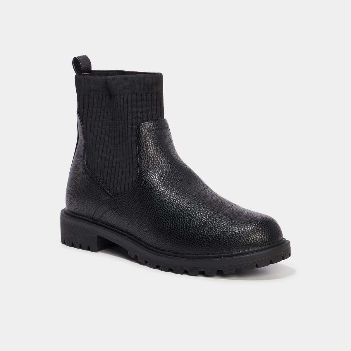 Boots chaussettes crantées noir femme - 1