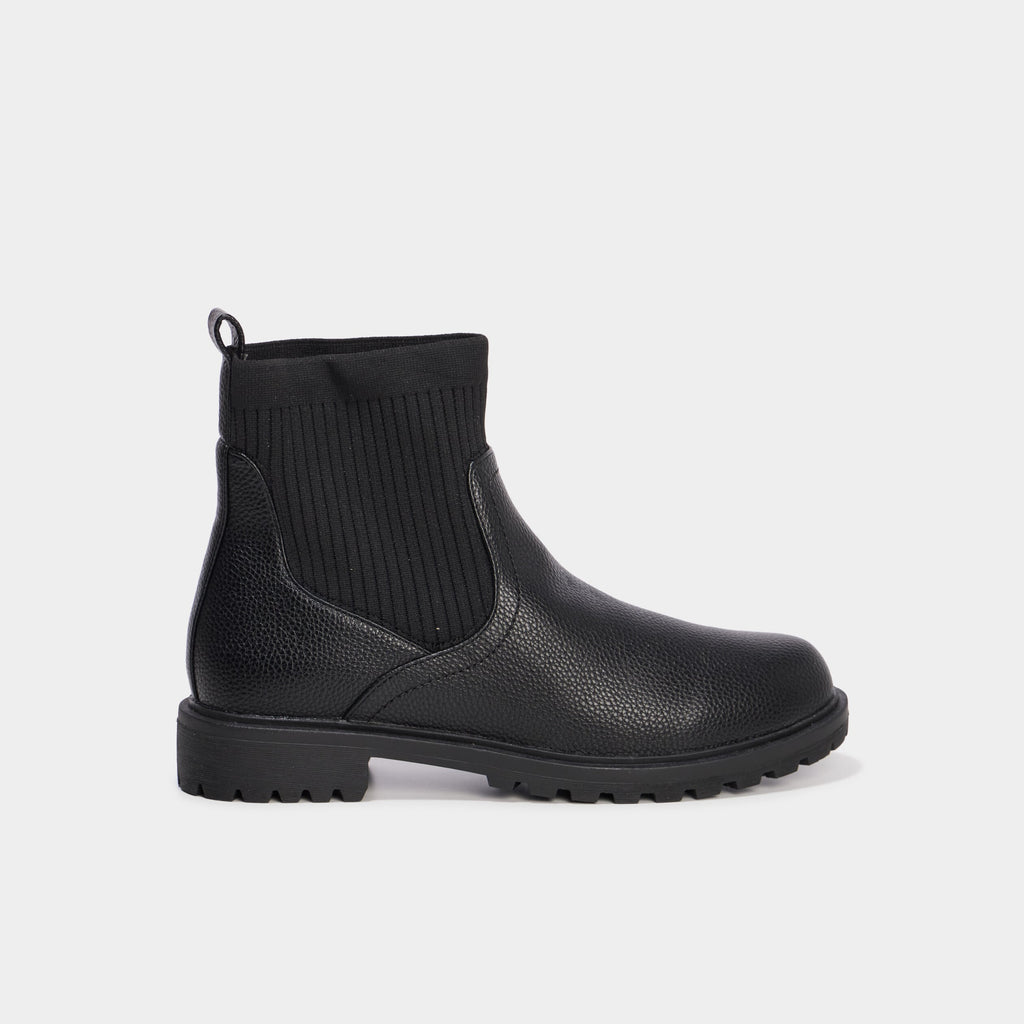 Boots chaussettes crantées noir femme - 2