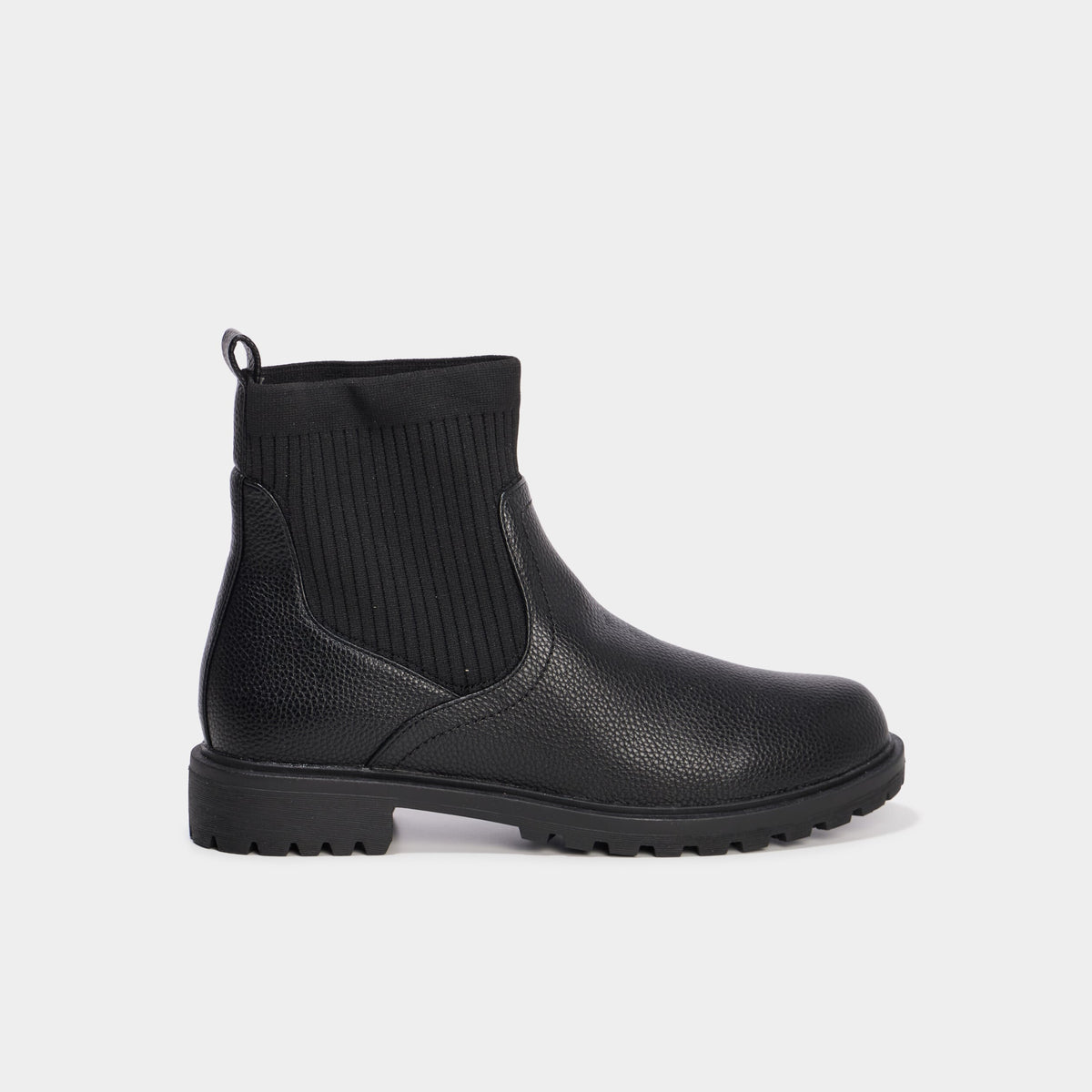 Boots chaussettes crantées noir femme - 2