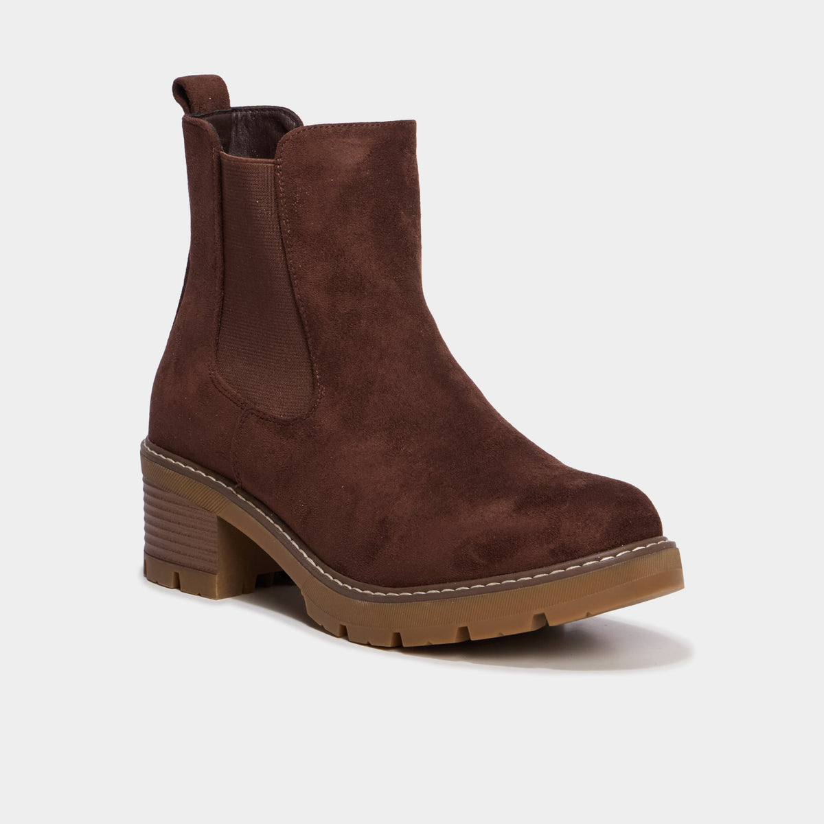 Boots chelsea à talons taupe femme - 3