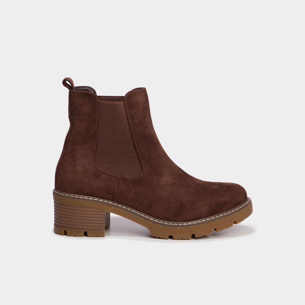 Boots chelsea à talons taupe femme - 4