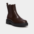 Boots chelsea crantées marron foncé femme - 1