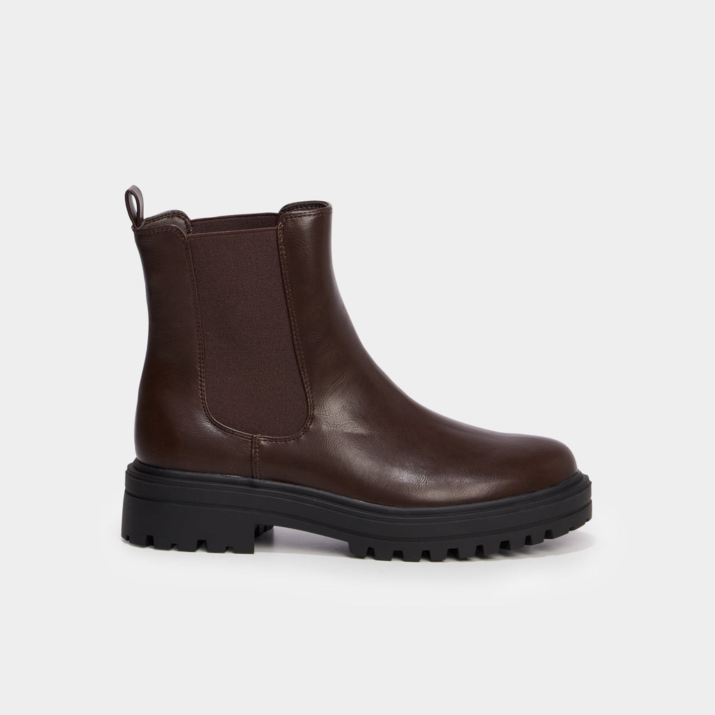 Boots chelsea crantées marron foncé femme - 2