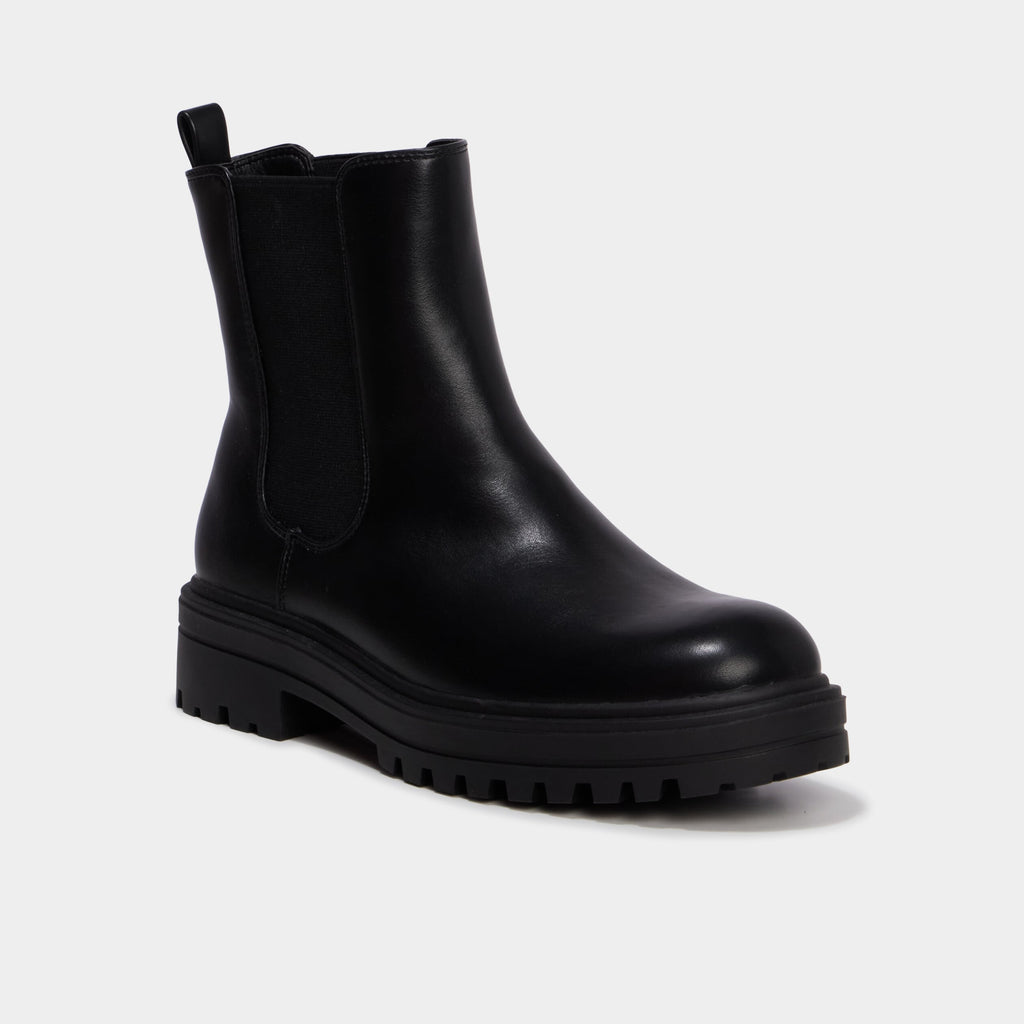Boots chelsea crantées noir femme - 1