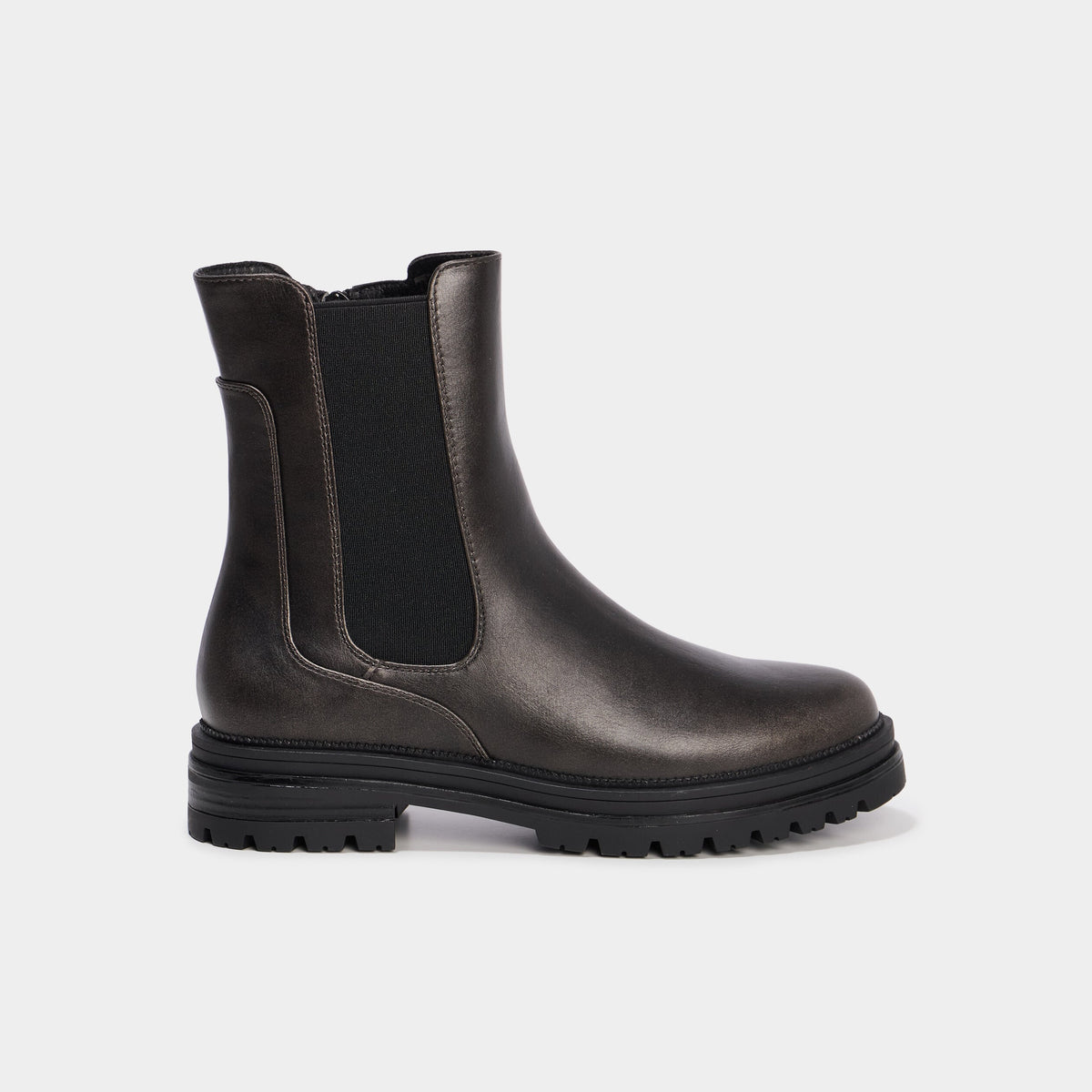 Boots chelsea crantées noir femme - 2