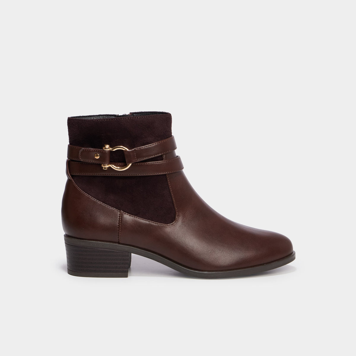 Boots chelsea détails boucles noir femme - 4