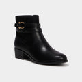 Boots chelsea détails boucles noir femme - 1