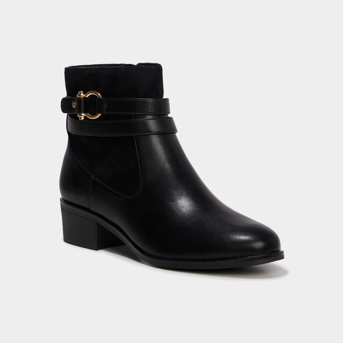 Boots chelsea détails boucles noir femme - 1