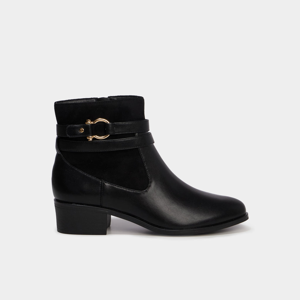 Boots chelsea détails boucles noir femme - 2