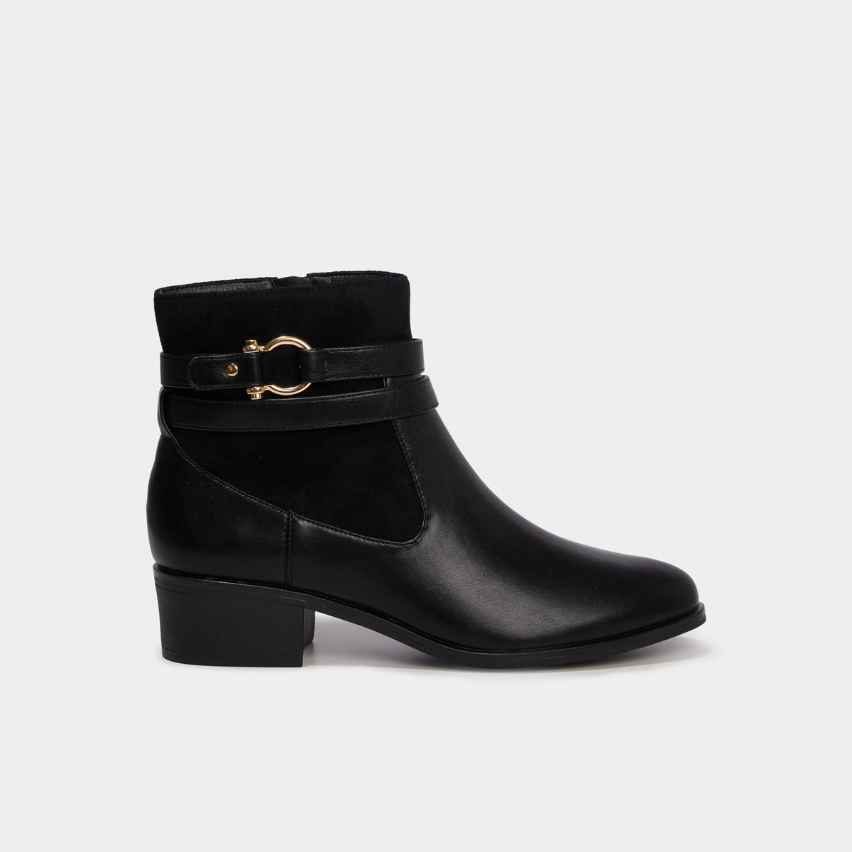 Boots chelsea détails boucles noir femme - 2