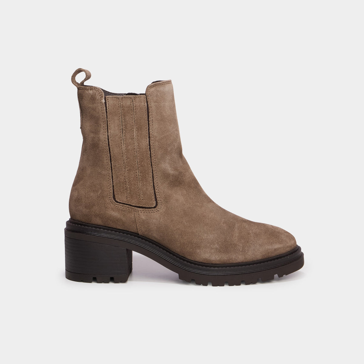Boots chelsea en cuir à talons sable femme - 2