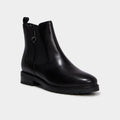Boots chelsea en cuir noir femme - 1