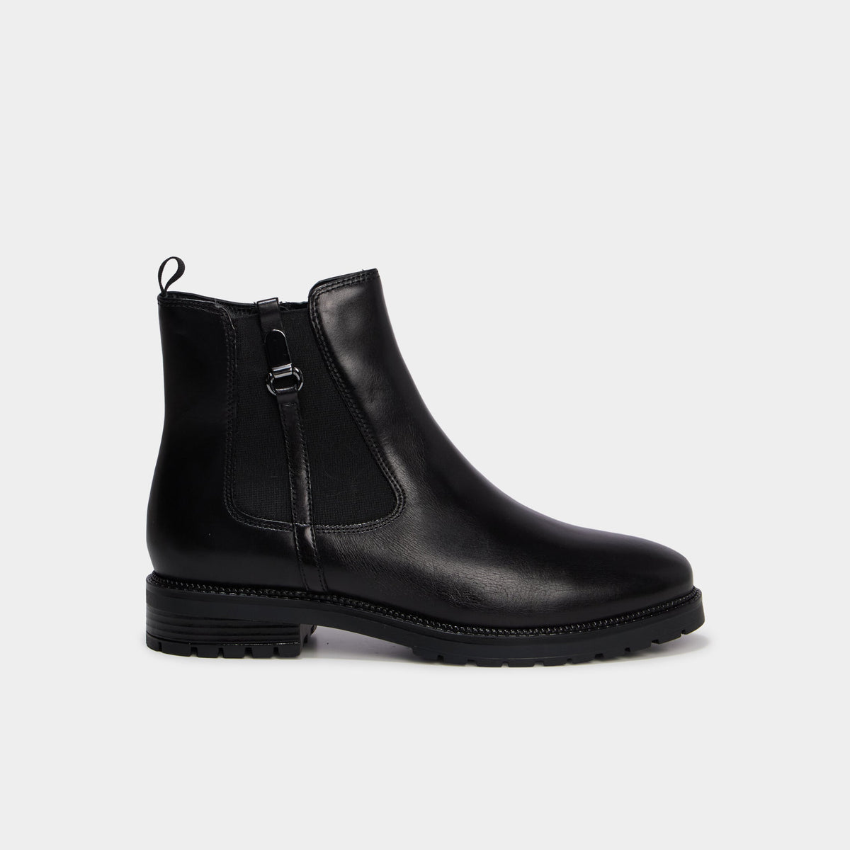 Boots chelsea en cuir noir femme - 2