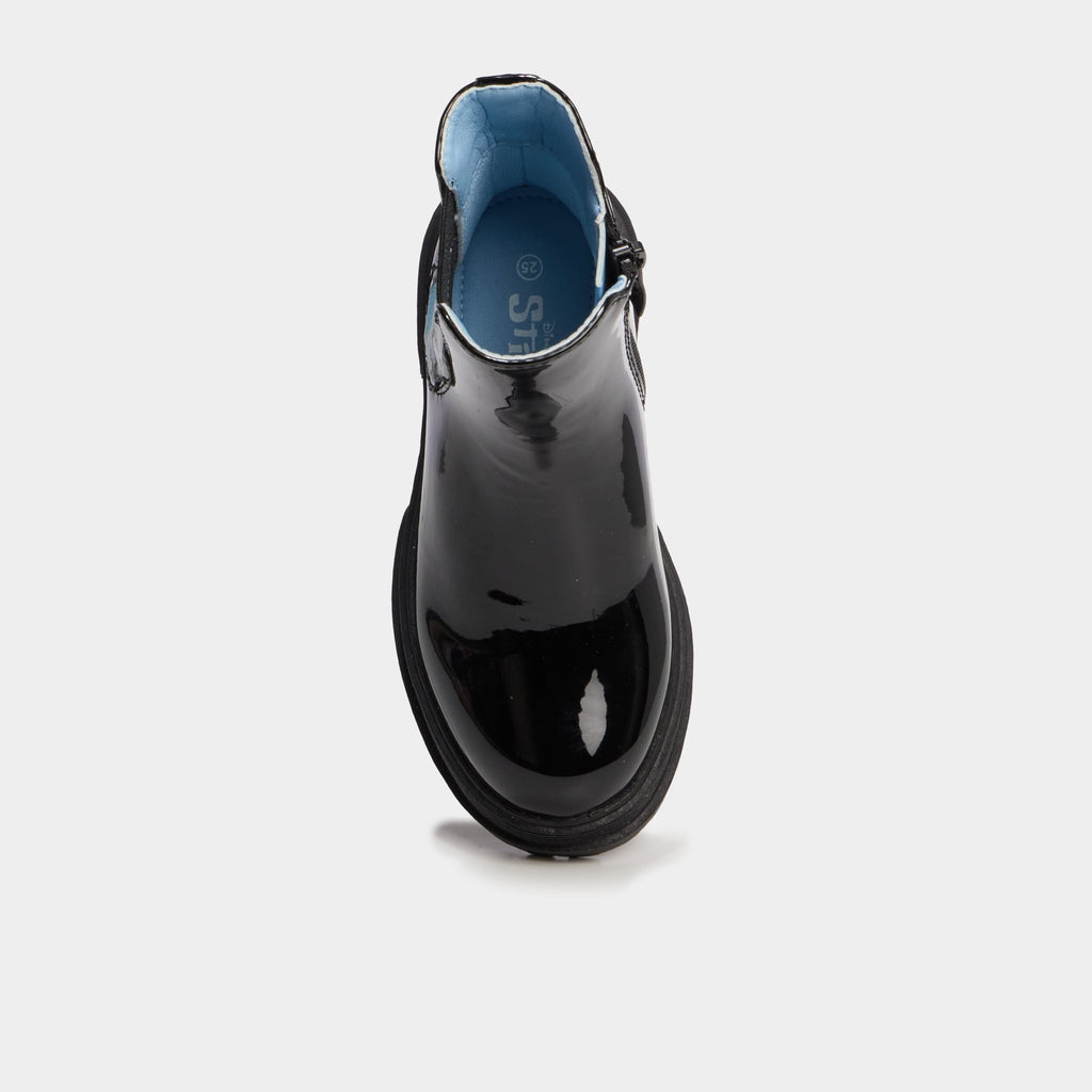 Boots chelsea vernies Stitch noir fille - 2