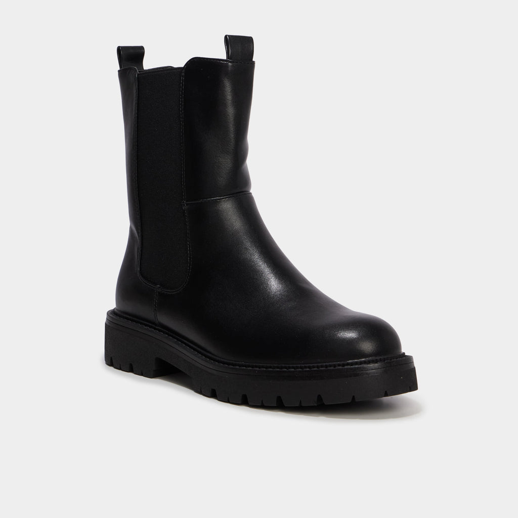 Boots chelsea zippées noir femme - 1