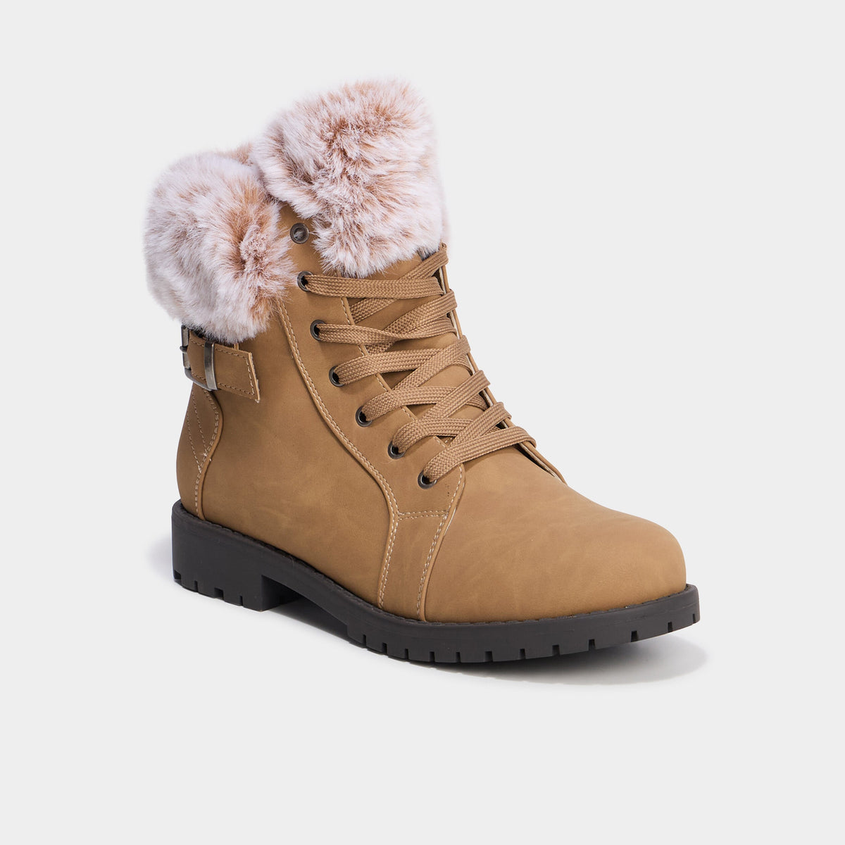Boots col fausse fourrure noir femme - 3