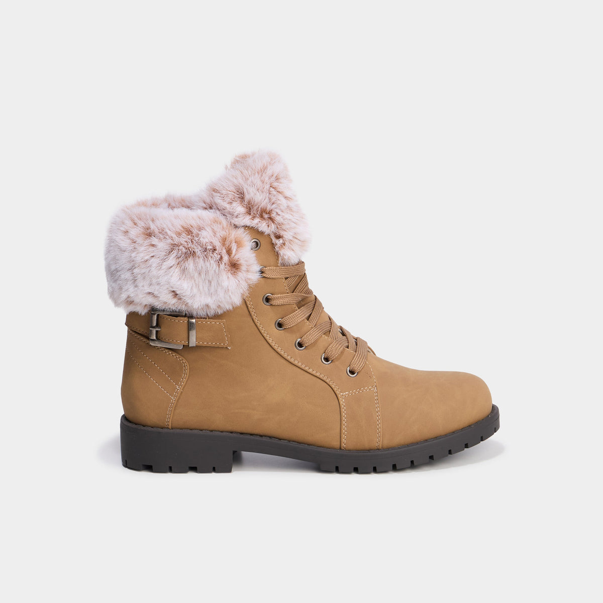 Boots col fausse fourrure noir femme - 4