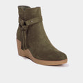 Boots compensées vert kaki femme - 1