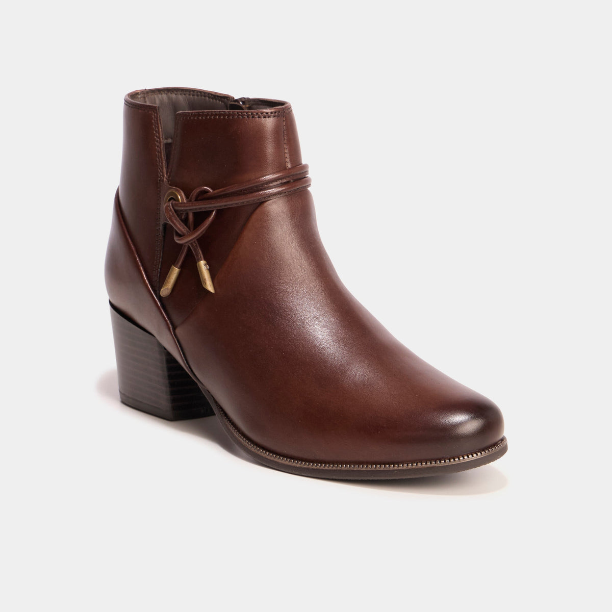 Boots confort en cuir marron femme - 1